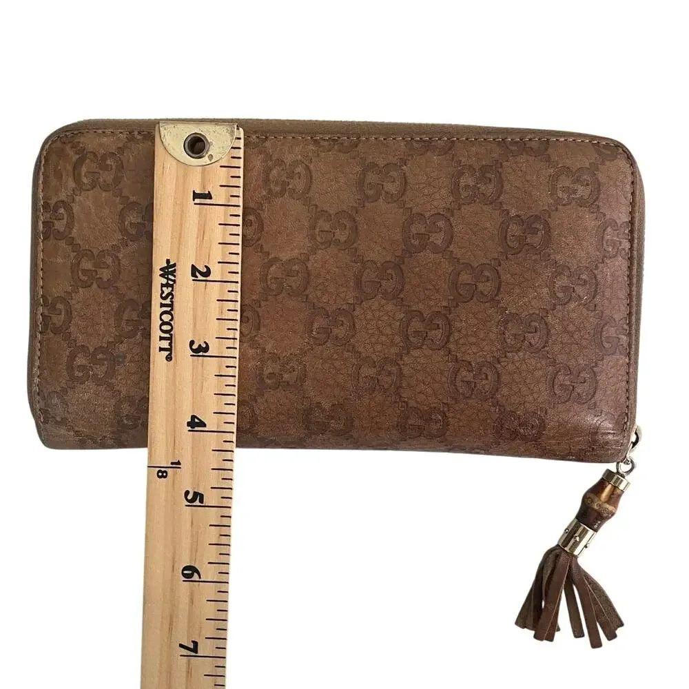 Gucci tassle brown OLD LIBECCIO GG leather organizer wallet - Picture 9 of 16